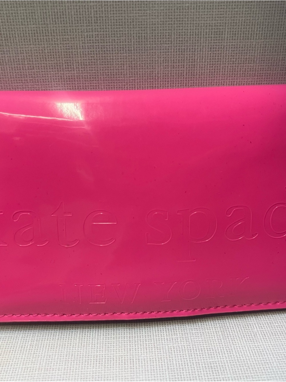 kate spade Bright Hot Pink Patent Wristlet Clutch